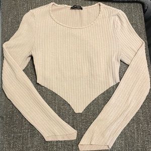 Long sleeve tan colored shirt, size large, brand is Shein